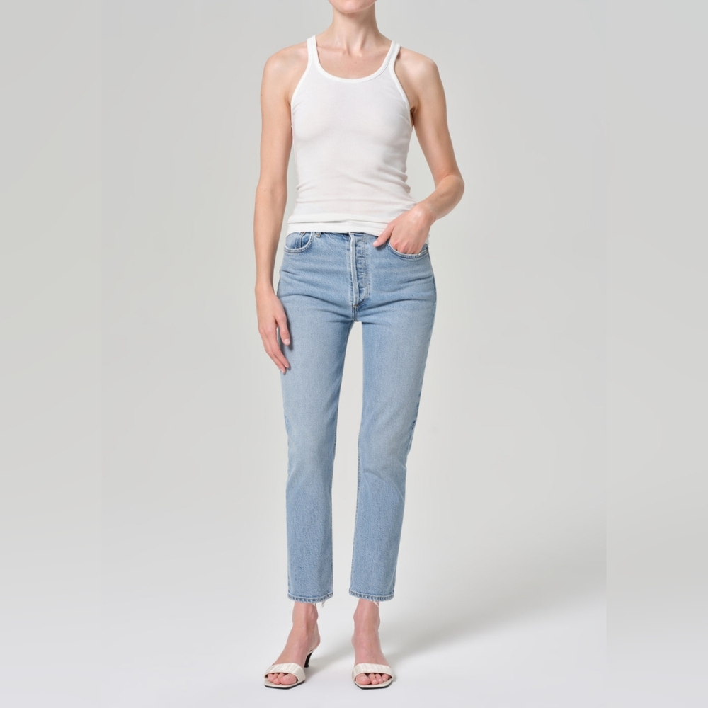 Agolde Los Angeles Jeans - Riley High Rise Straight Crop (Stretch)